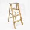 Putnam Rolling Ladder 3 Step Red Oak Step Stool 250 lb. Load Capacity Zinc Plated PL.150-36.RO